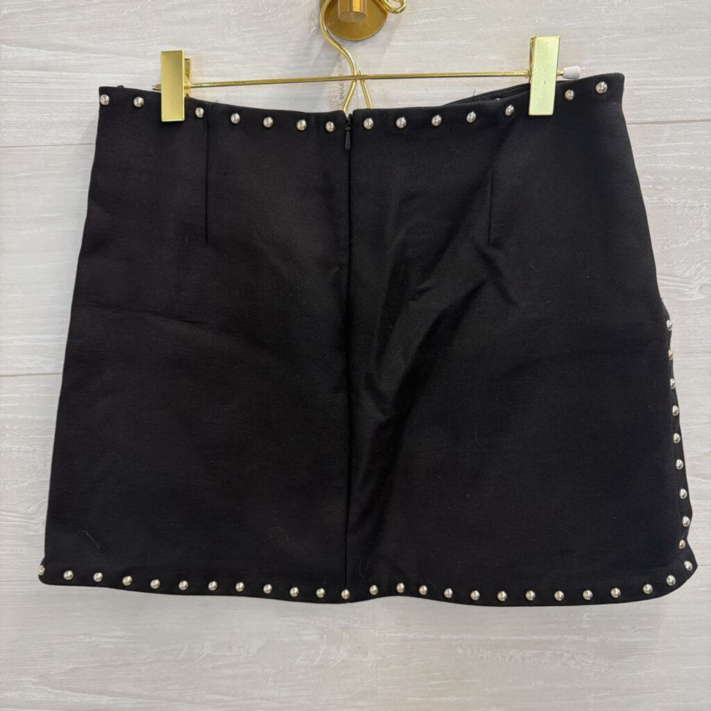 Helmut Lang Black/ Silver Studded Mini Skirt 2