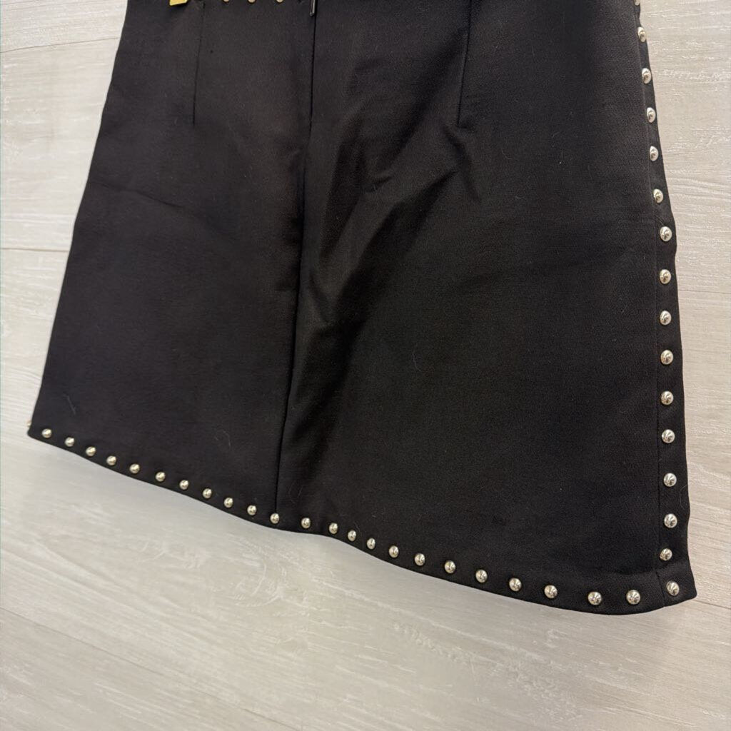 Helmut Lang Black/ Silver Studded Mini Skirt 2
