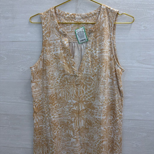 Lilly Pulitzer White/ Brown Print Sleeveless Shift Dress Medium