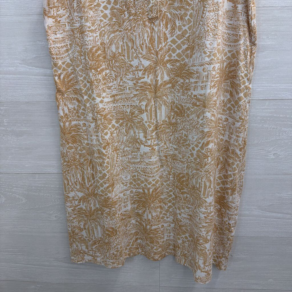 Lilly Pulitzer White/ Brown Print Sleeveless Shift Dress Medium