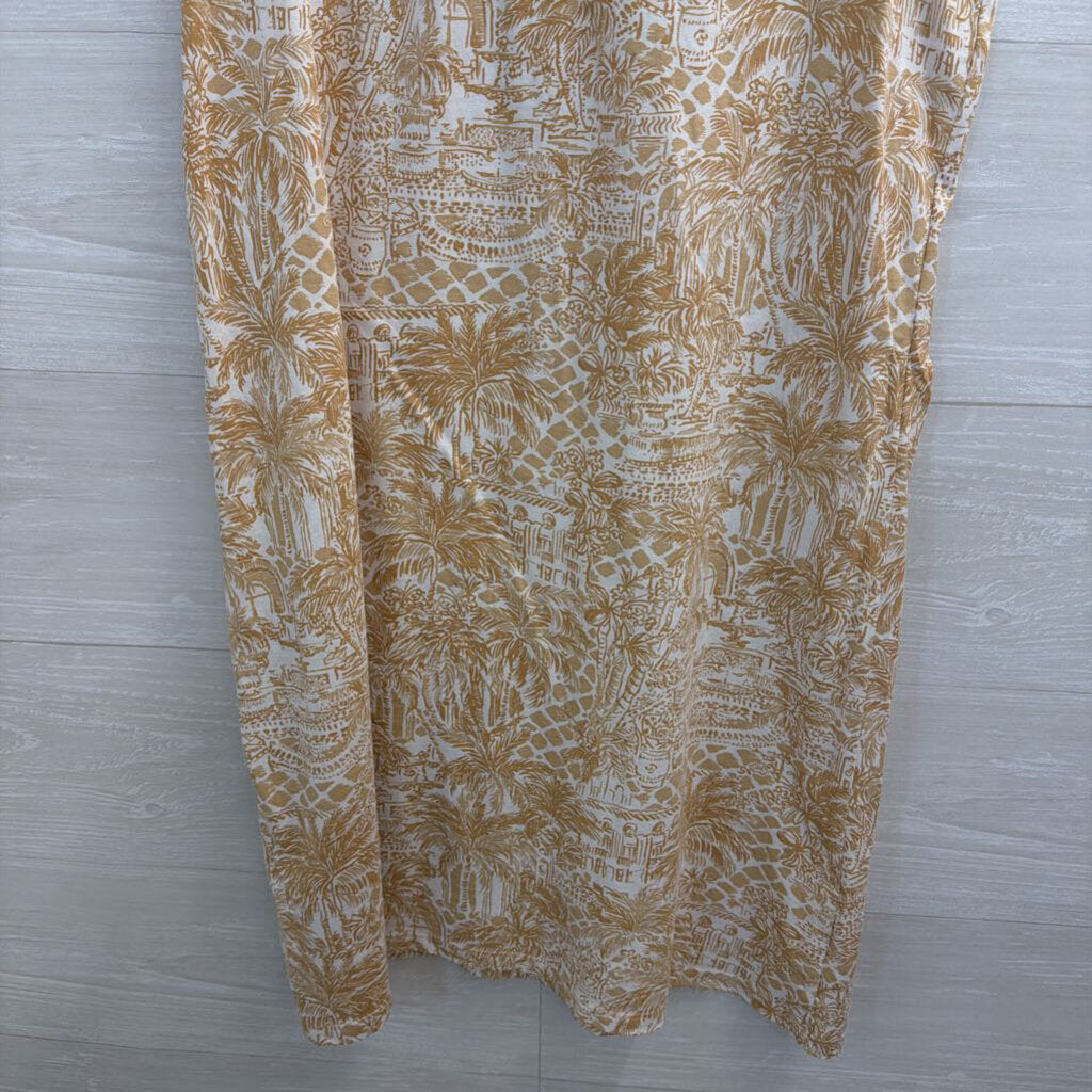 Lilly Pulitzer White/ Brown Print Sleeveless Shift Dress Medium