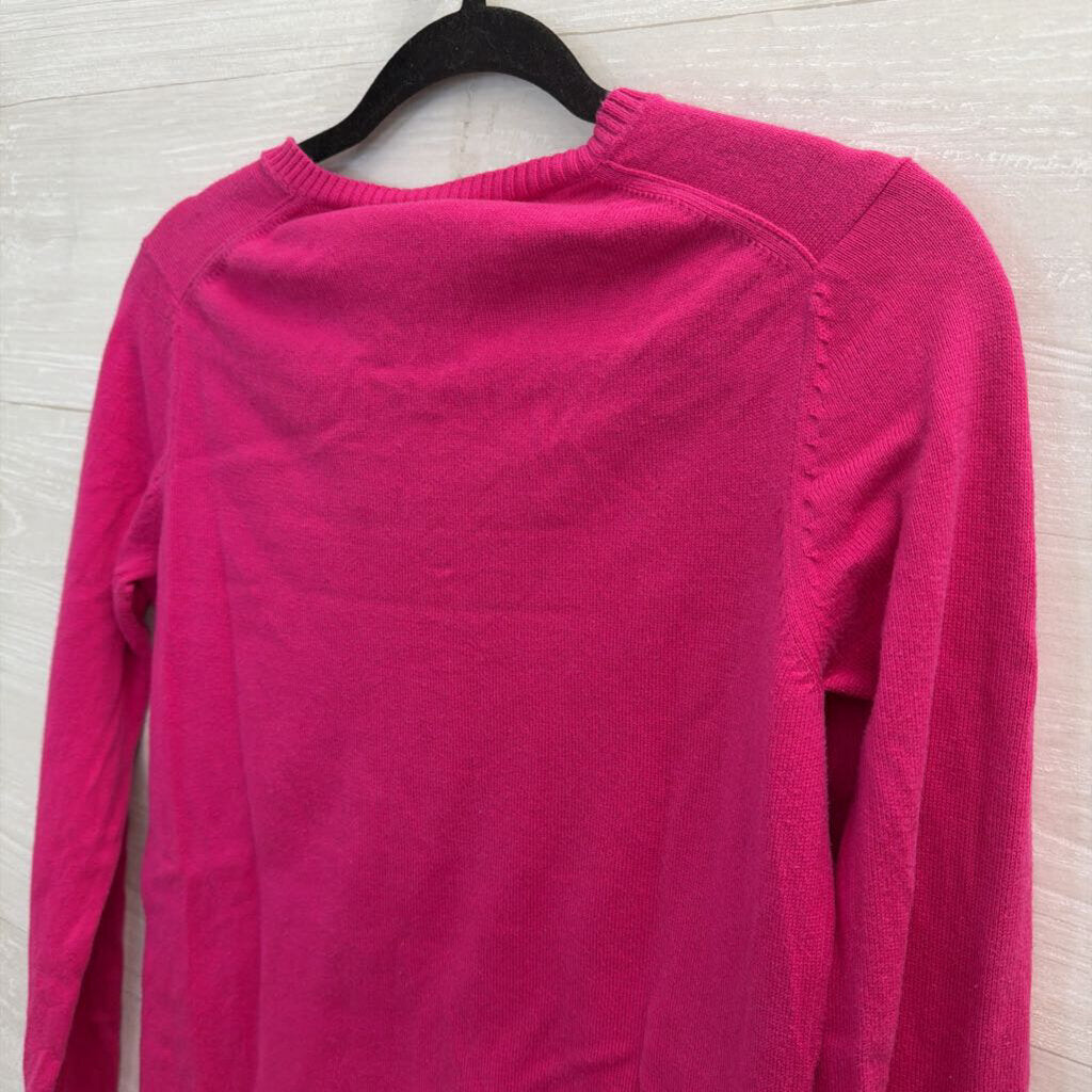 Lacoste Pink Knit V Neck Long Sleeve Sweater Top 40
