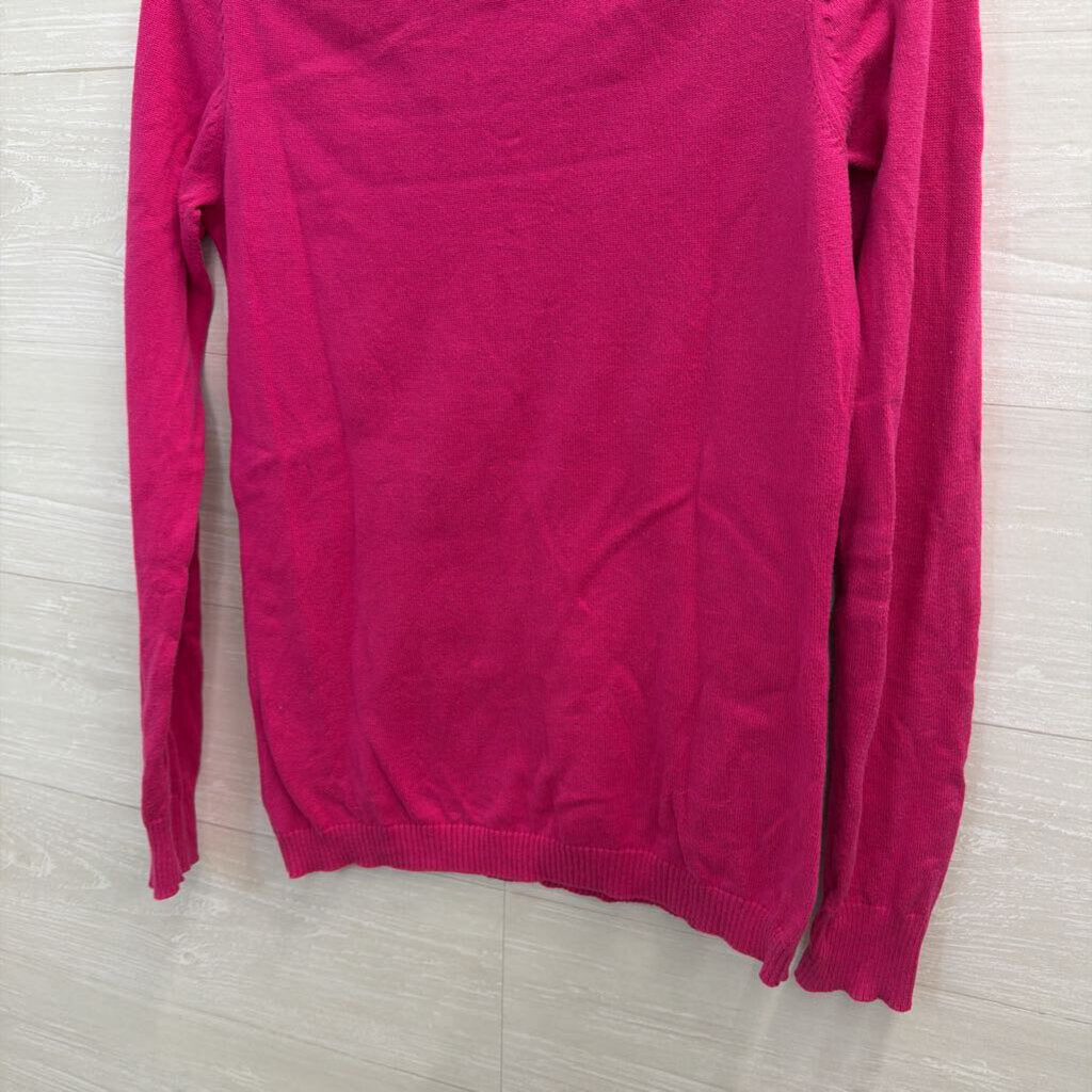 Lacoste Pink Knit V Neck Long Sleeve Sweater Top 40