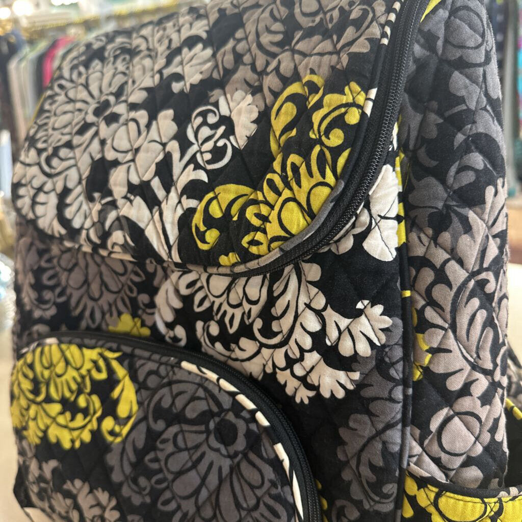 Vera Bradley Black/ Multi Quilted Print Backpack