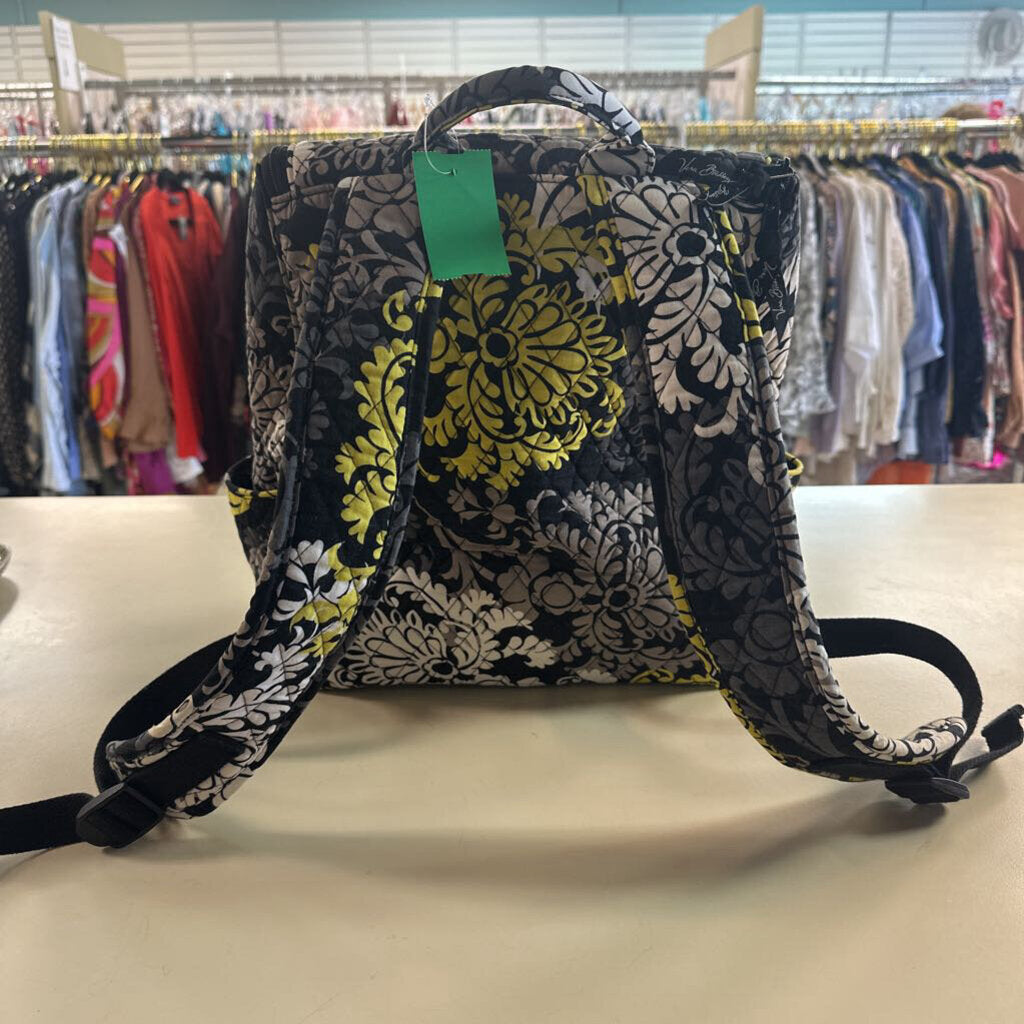 Vera Bradley Black/ Multi Quilted Print Backpack