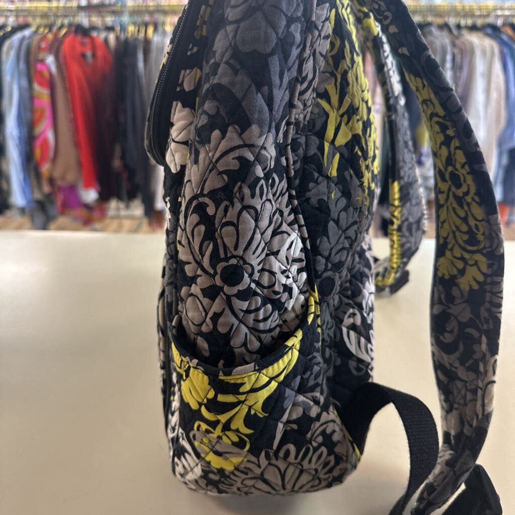 Vera Bradley Black/ Multi Quilted Print Backpack