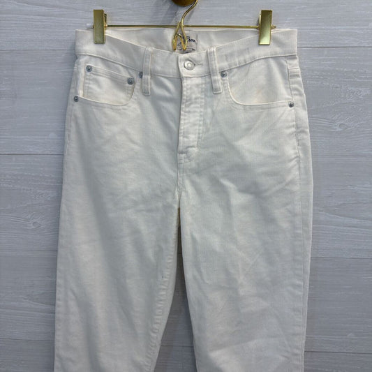 J Crew White Corduroy Vintage Slim Straight Pants 26