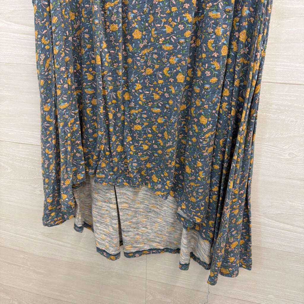Natural Life Blue/ Yellow Floral Print Tank Top Large/ Extra Large