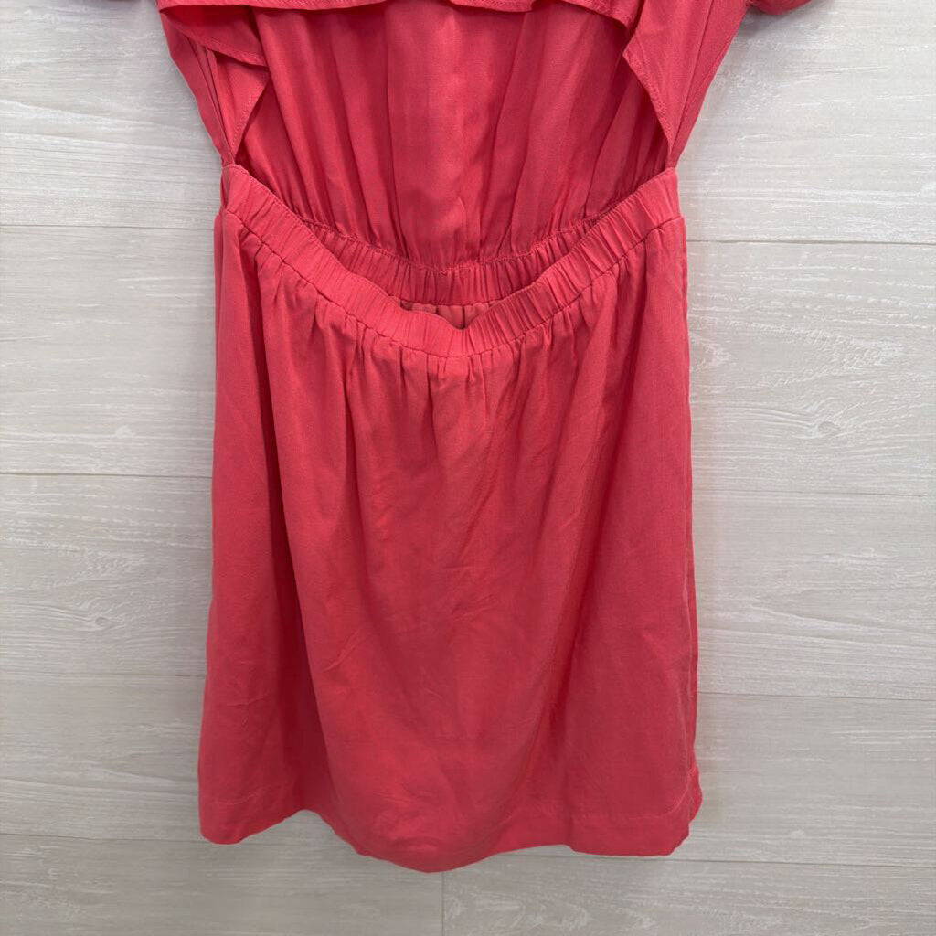 BCBG Pink Short Sleeve Cut Out Back Dress Small