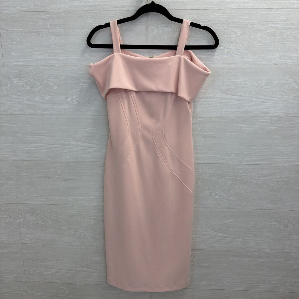 Joseph Ribkoff Pink Fitted Off Shoulder Dress 2