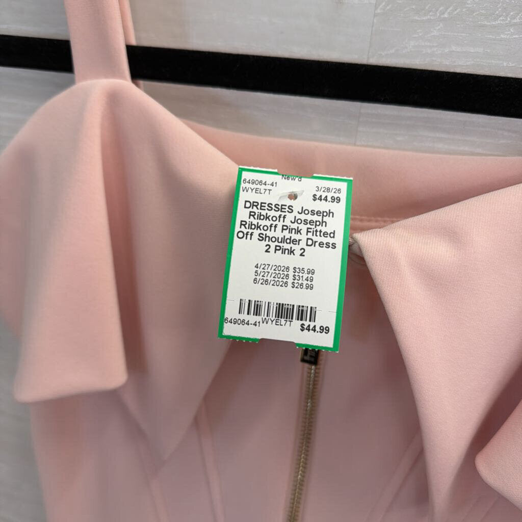 Joseph Ribkoff Pink Fitted Off Shoulder Dress 2