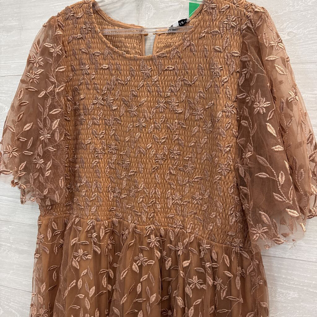 Baltic Born Rose Kendra Embroidered Short Sleeve Midi Dress 3XL