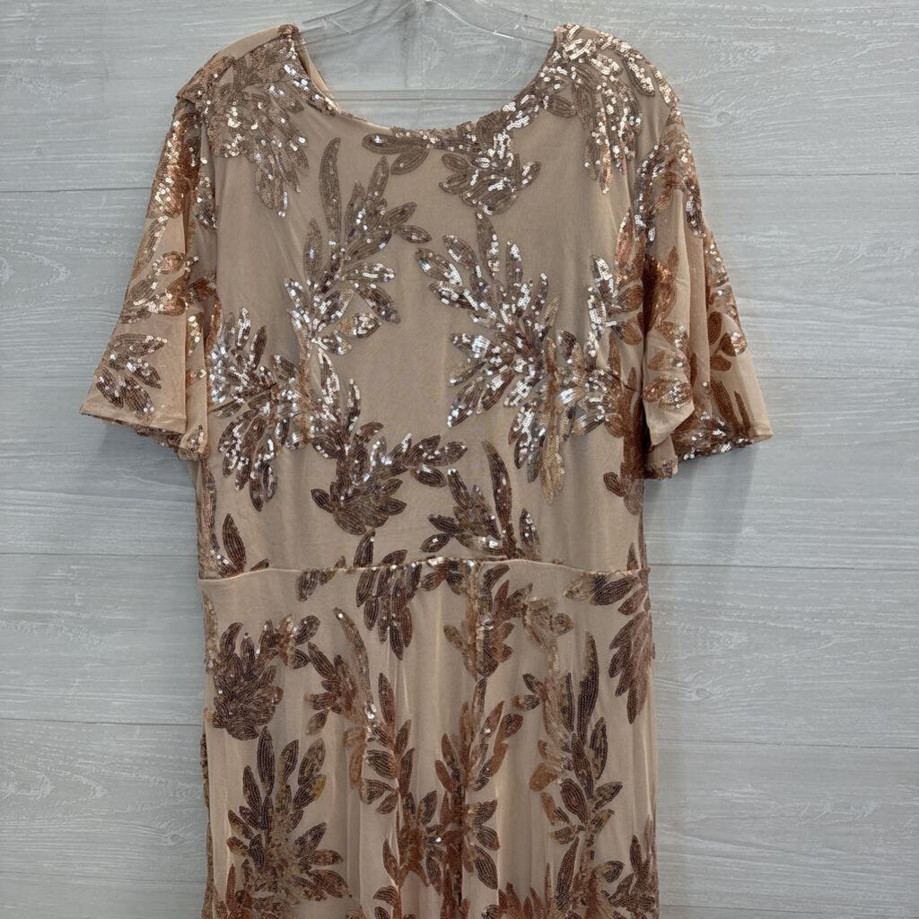 Baltic Born Rose Gold Muse Sequin Short Sleeve Maxi Dress 3XL