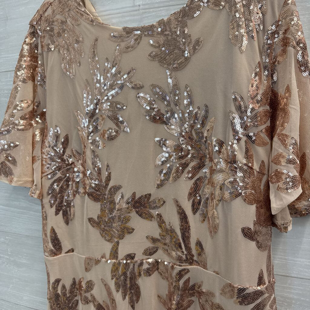 Baltic Born Rose Gold Muse Sequin Short Sleeve Maxi Dress 3XL