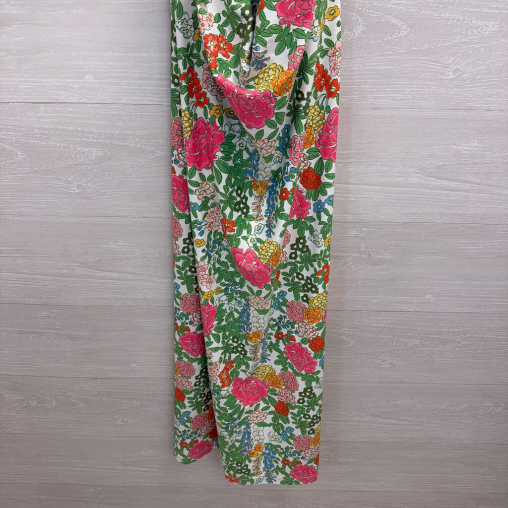 Smith and Quinn White/ Multi Floral Print Halter Neck Maxi Dress Medium