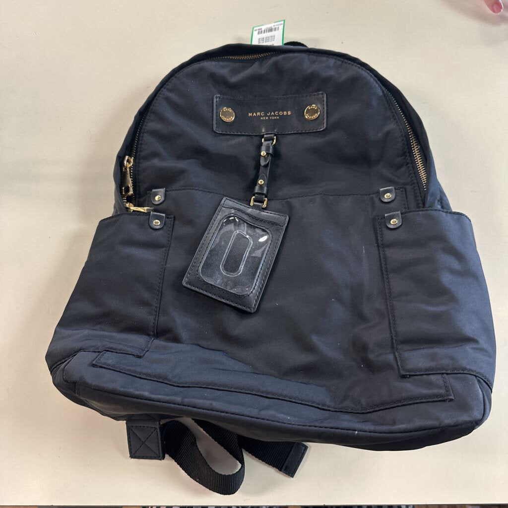 Marc Jacobs Black/ Gold Preppy Nylon Backpack