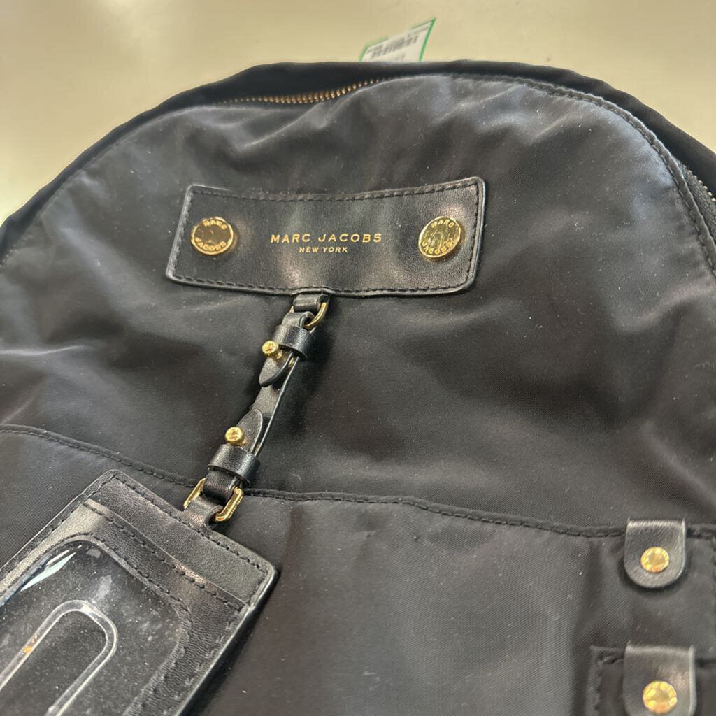 Marc Jacobs Black/ Gold Preppy Nylon Backpack