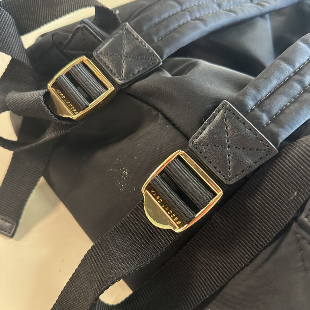 Marc Jacobs Black/ Gold Preppy Nylon Backpack