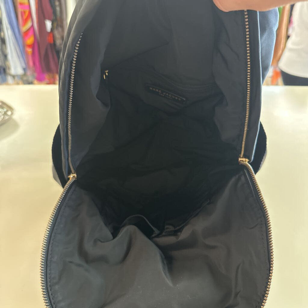 Marc Jacobs Black/ Gold Preppy Nylon Backpack