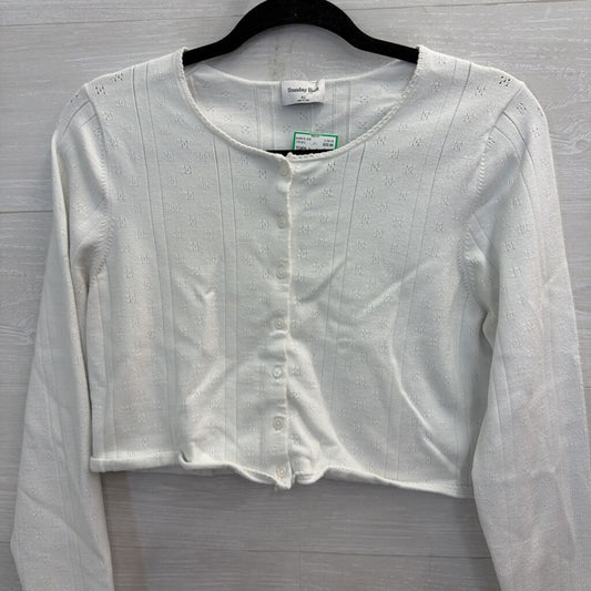 Sunday Best White Cropped Cardigan Sweater Extra Large