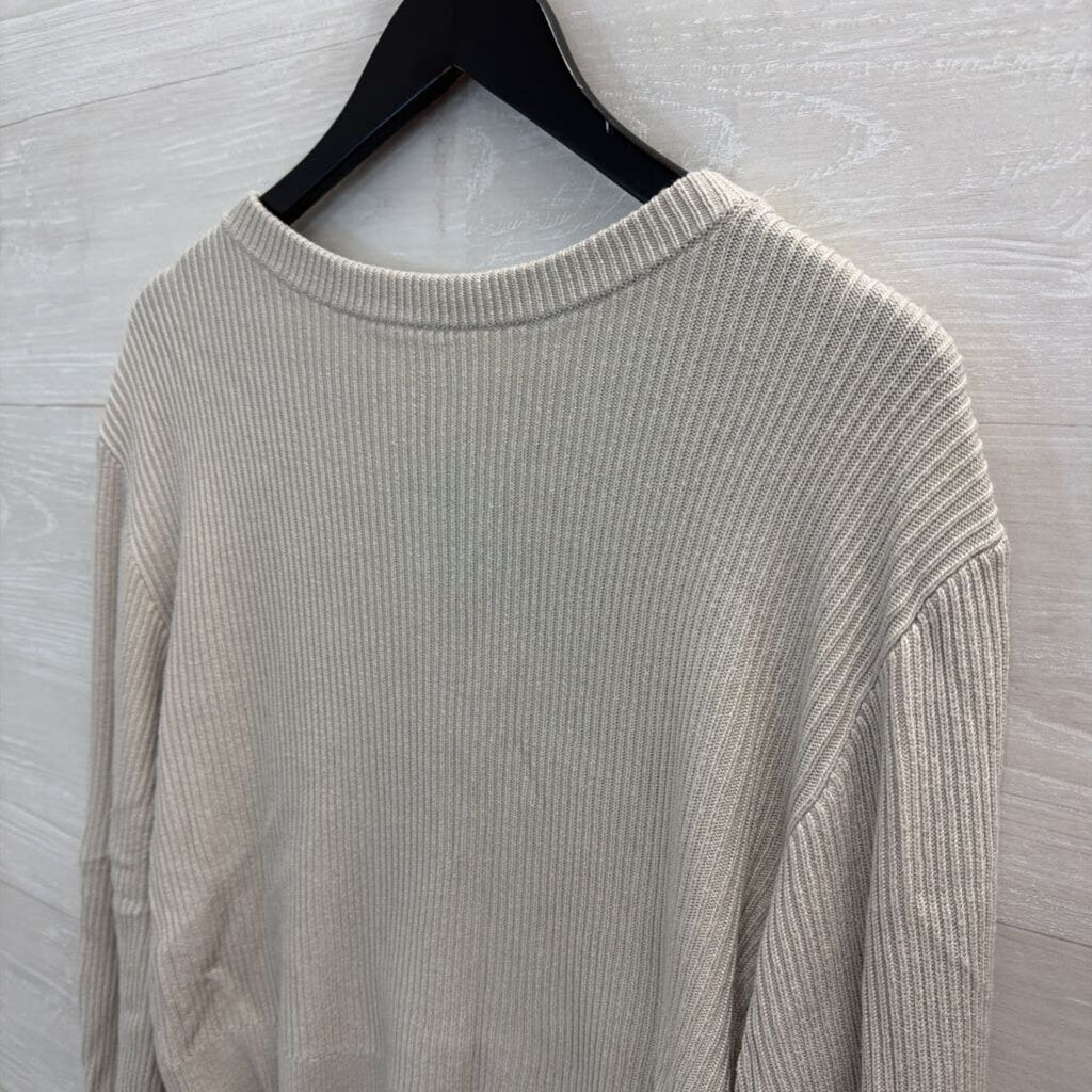 Lululemon Beige Ribbed Cropped Long Sleeve Sweater Top 6