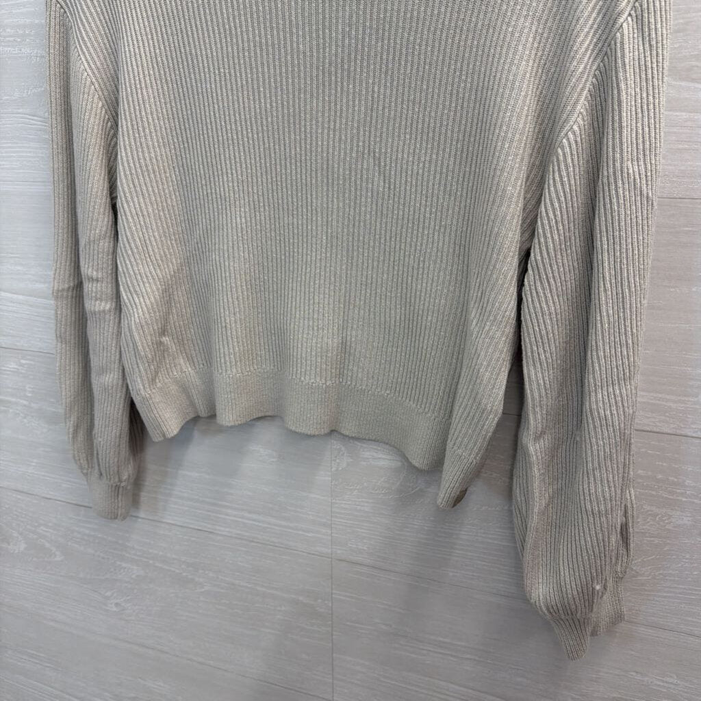Lululemon Beige Ribbed Cropped Long Sleeve Sweater Top 6