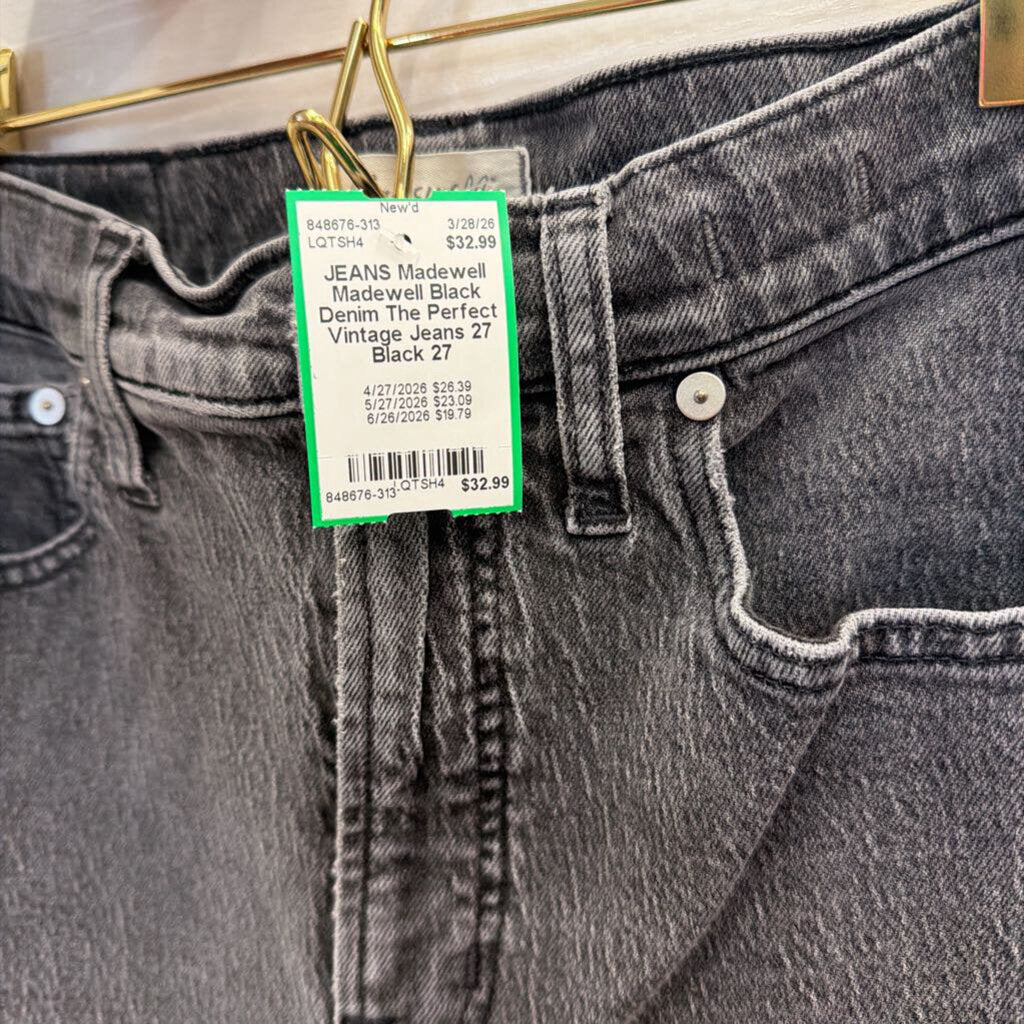 Madewell Black Denim The Perfect Vintage Jeans 27