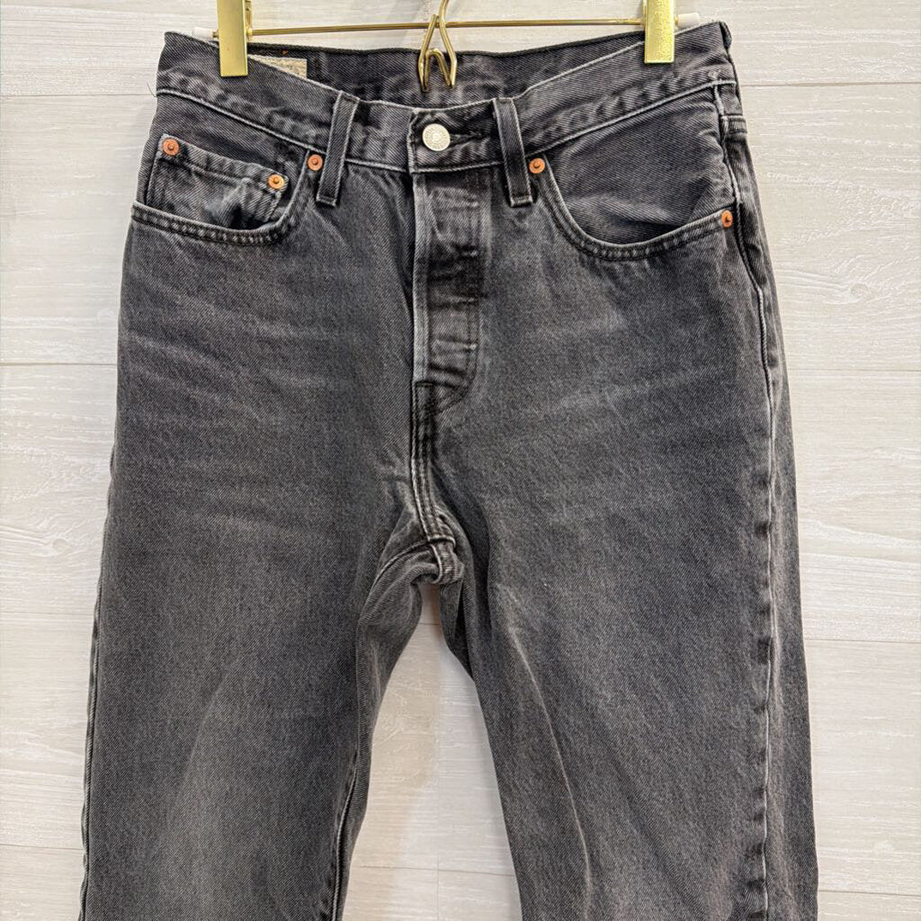 Levi Black Denim Wide Leg Jeans 27