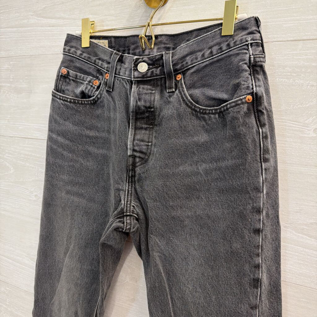 Levi Black Denim Wide Leg Jeans 27