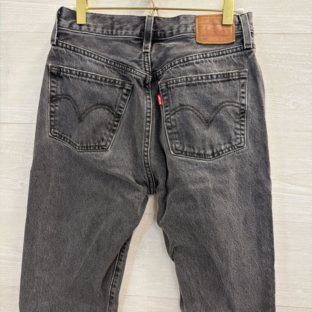 Levi Black Denim Wide Leg Jeans 27