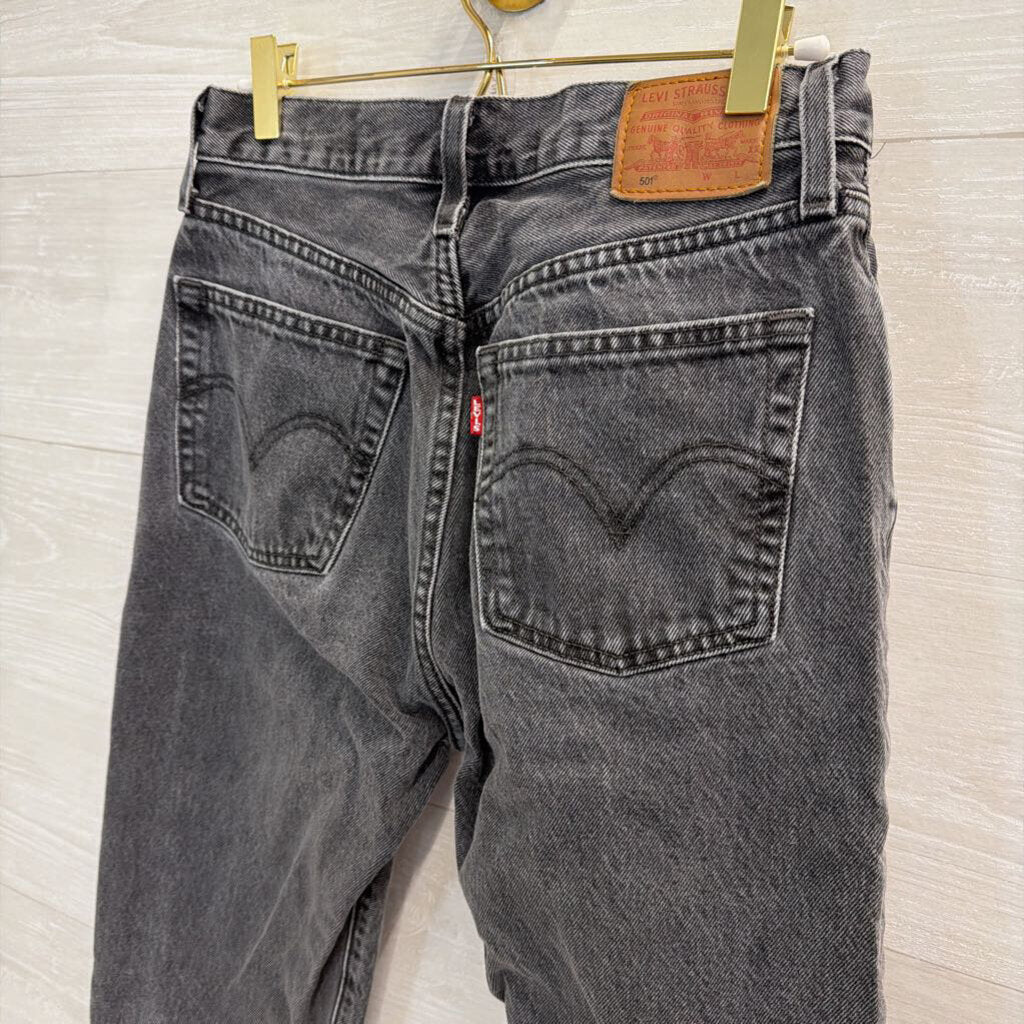 Levi Black Denim Wide Leg Jeans 27