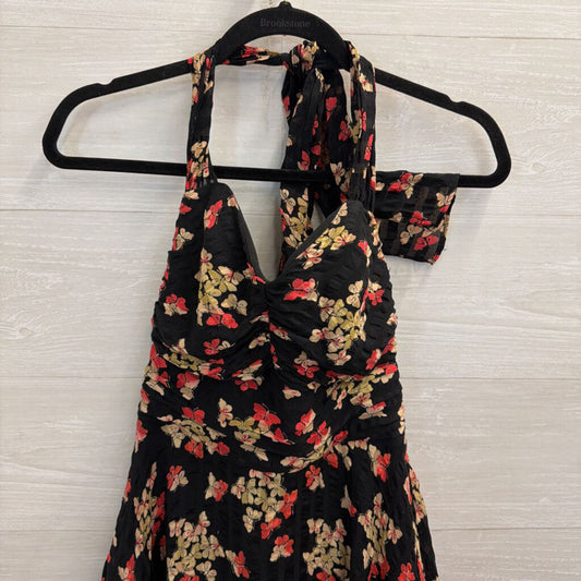 Betsey Johnson Black/ Multi Butterfly Print Halter Mini Dress 4