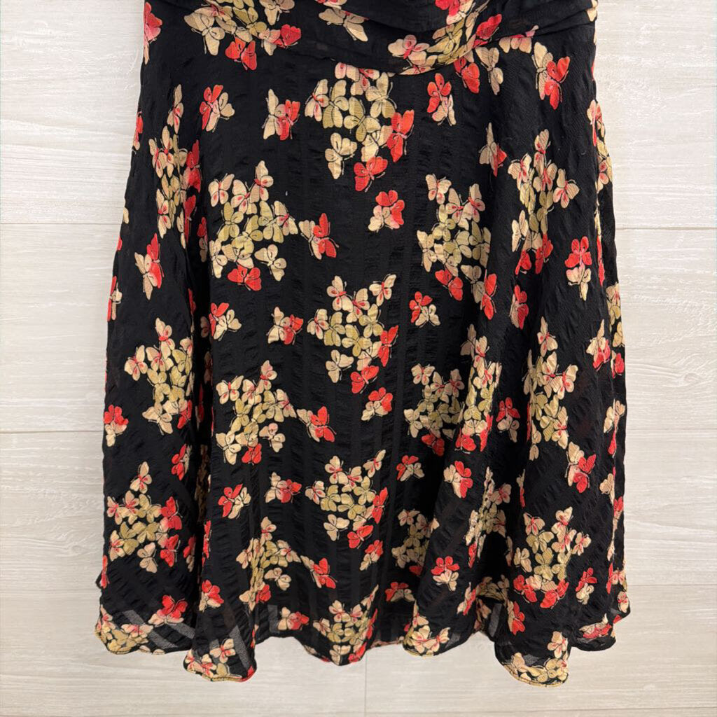 Betsey Johnson Black/ Multi Butterfly Print Halter Mini Dress 4