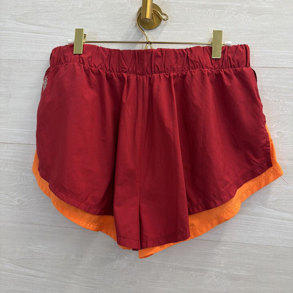 FP Movement Red/ Orange Layered Athletic Shorts Medium