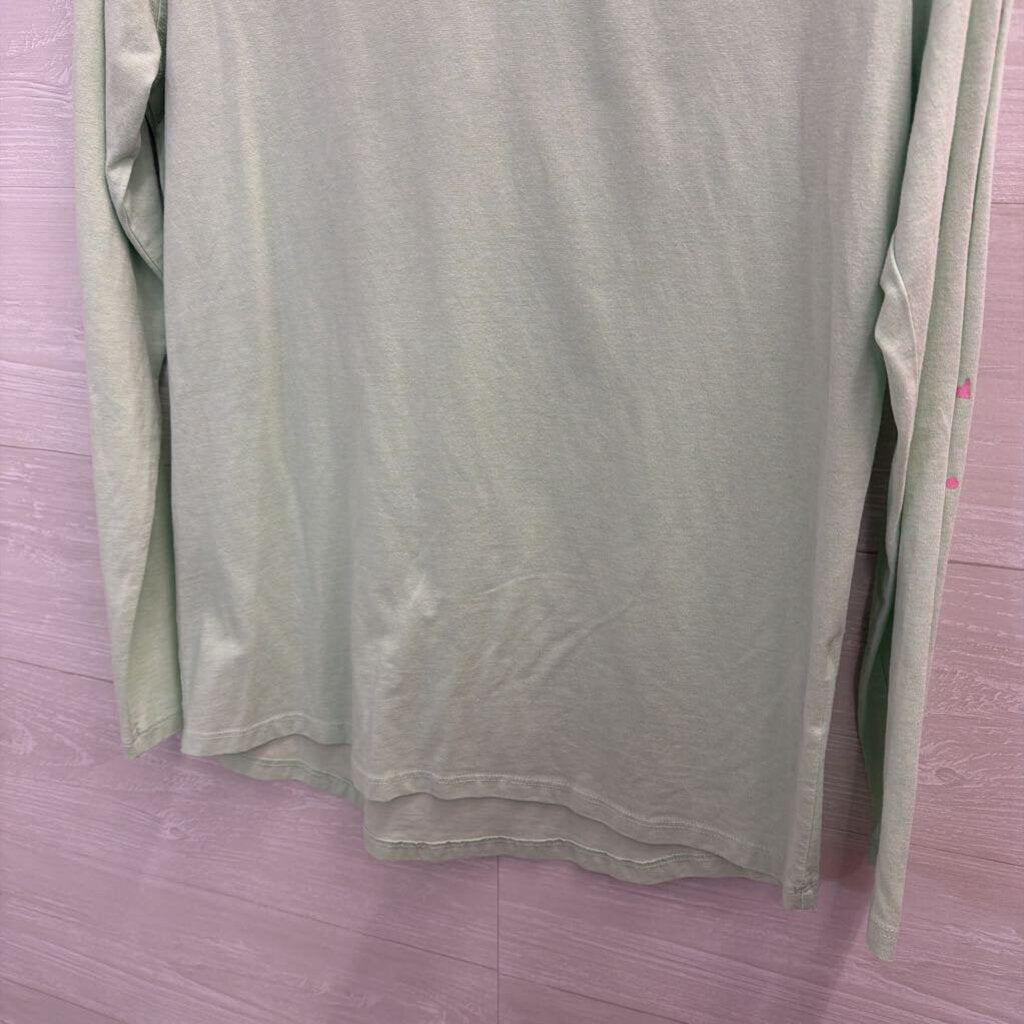 Vineyard Vines Green/ Pink Logo Hooded Long Sleeve Top Small
