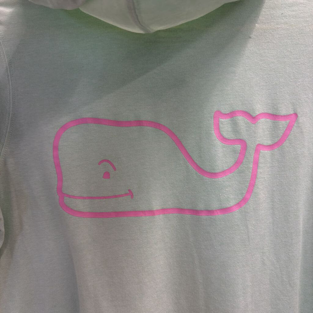 Vineyard Vines Green/ Pink Logo Hooded Long Sleeve Top Small
