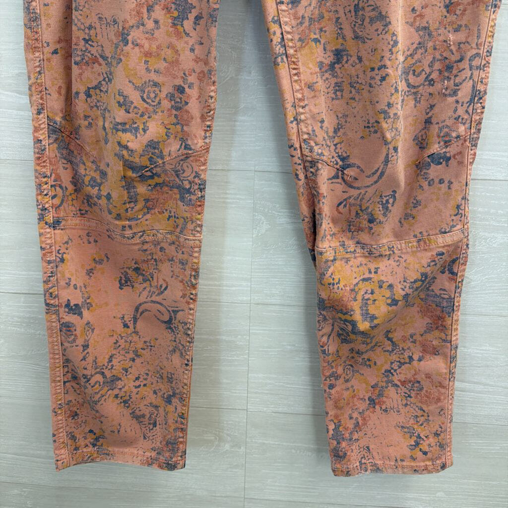 Anthropologie Pink/ Blue Print The Wanderer Pants 27