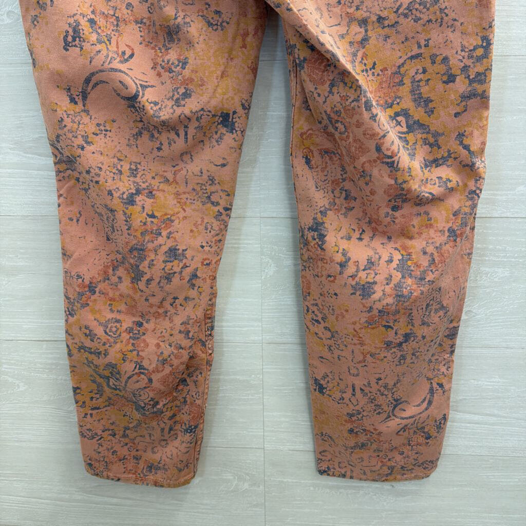 Anthropologie Pink/ Blue Print The Wanderer Pants 27