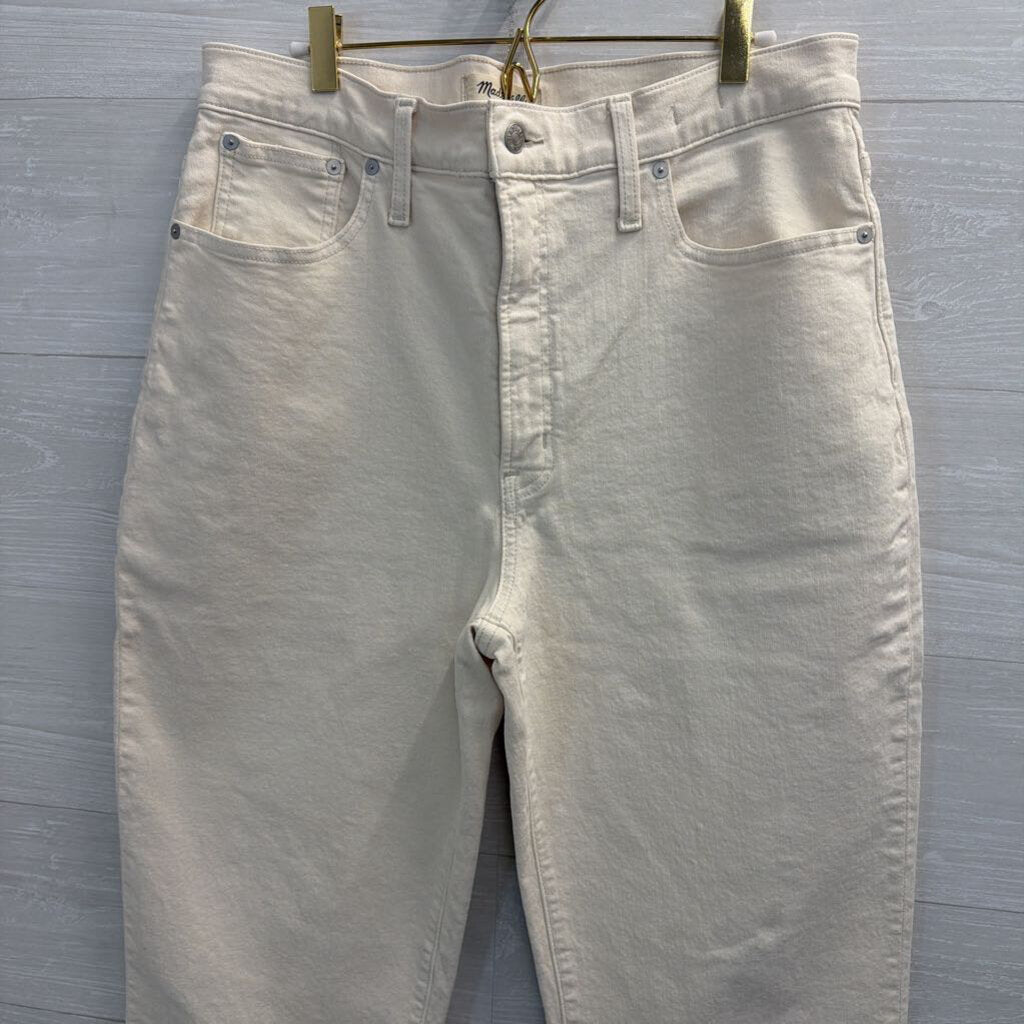Madewell Cream Denim The Perfect Vintage Straight Jeans 31