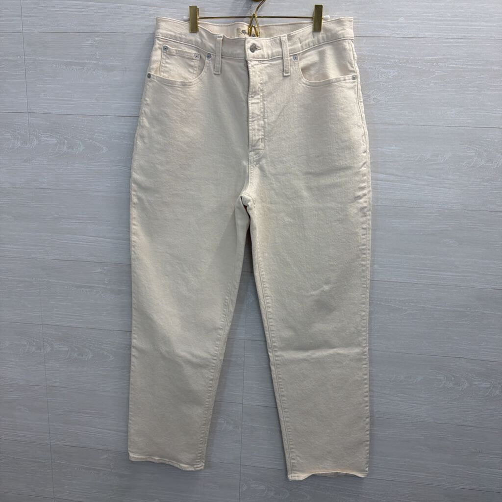 Madewell Cream Denim The Perfect Vintage Straight Jeans 31