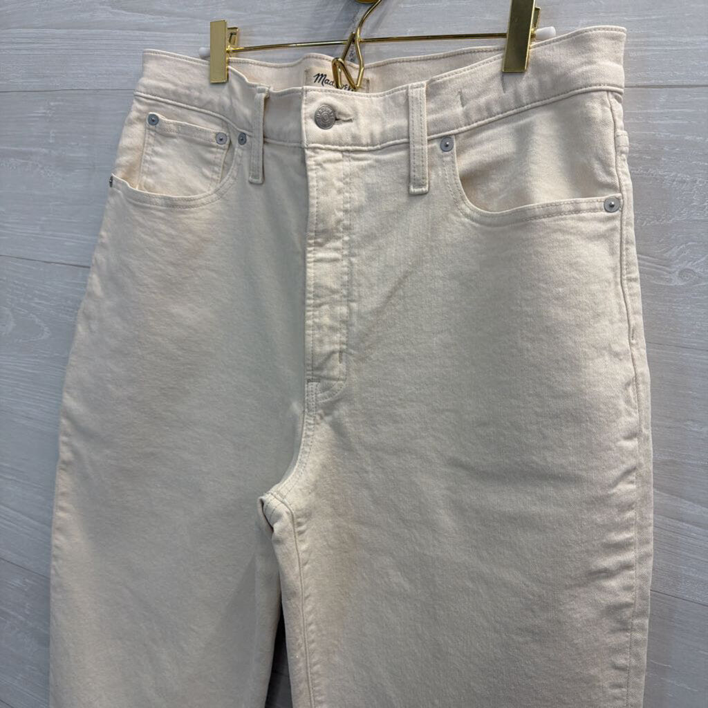 Madewell Cream Denim The Perfect Vintage Straight Jeans 31