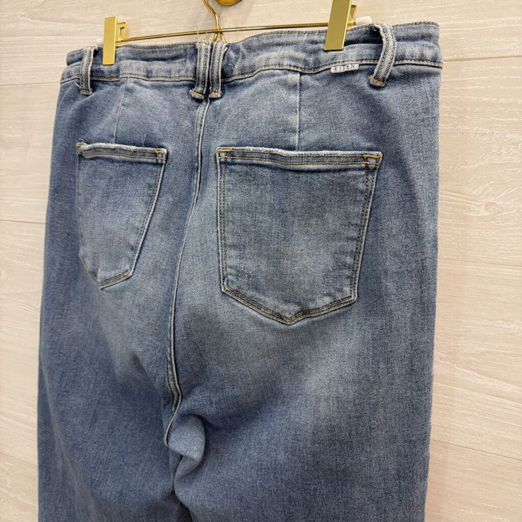 Risen Jeans Light Wash Flare Leg Jeans 1XL