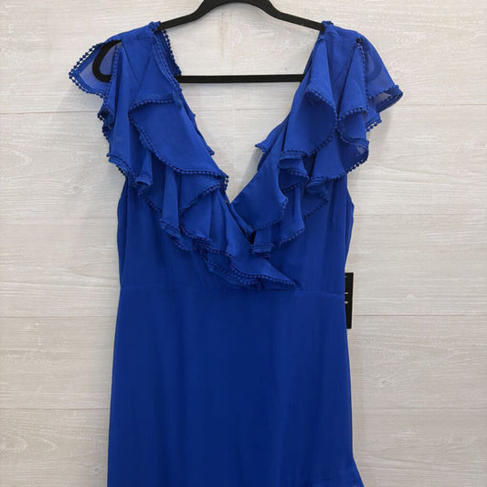 Lulus Royal Blue Ruffle Short Sleeve Maxi Dress Large