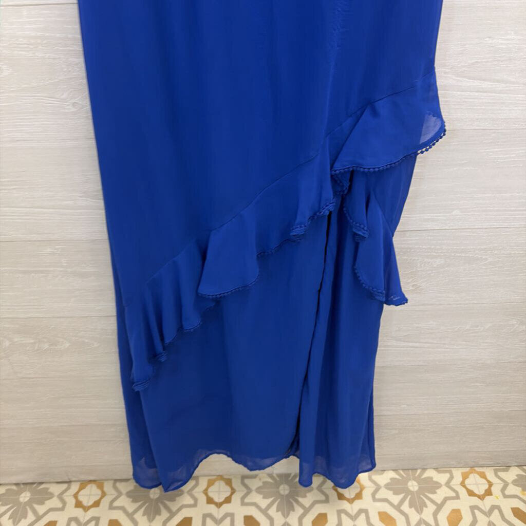 Lulus Royal Blue Ruffle Short Sleeve Maxi Dress Large