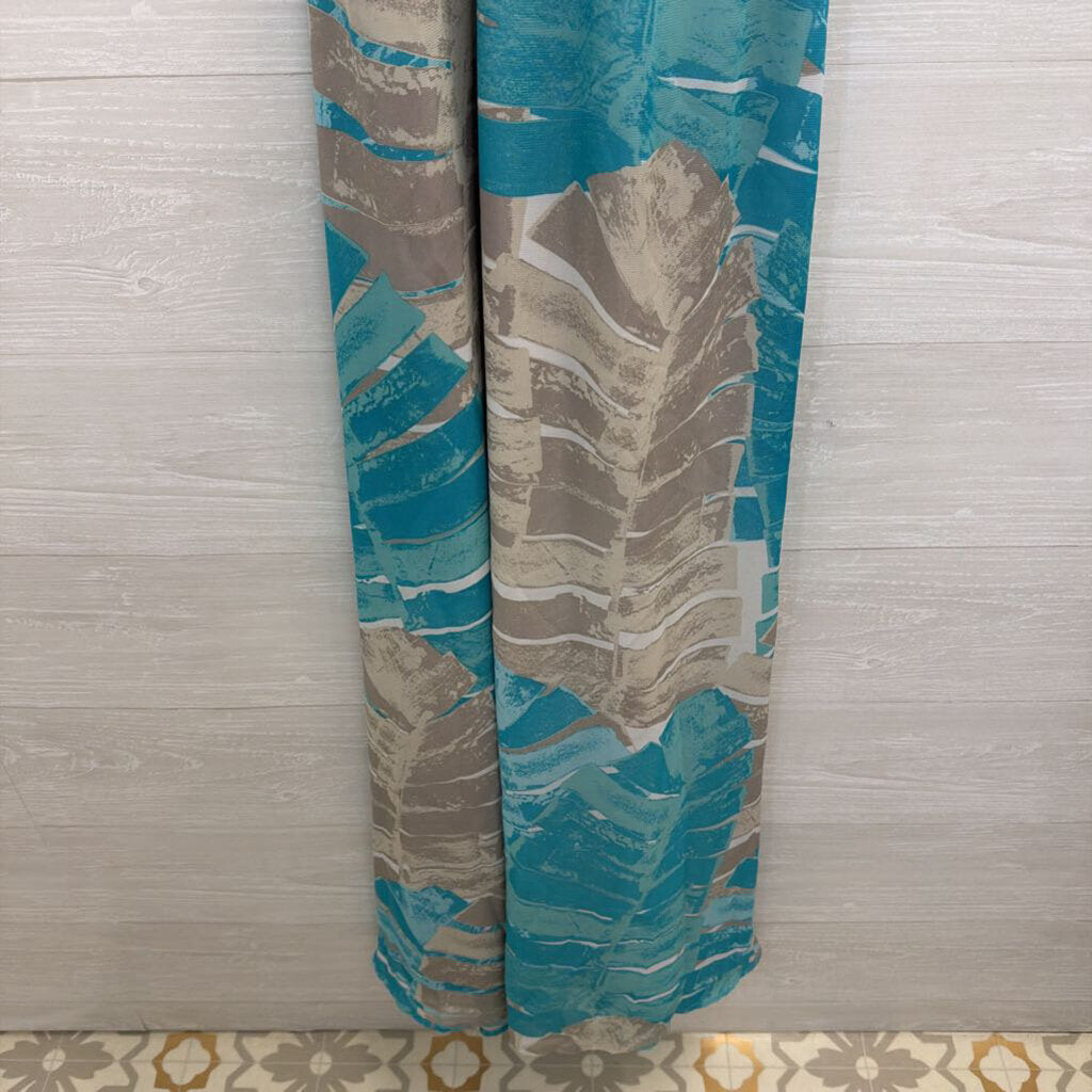 Lulus Grey/ Blue Print Maxi Dress Large