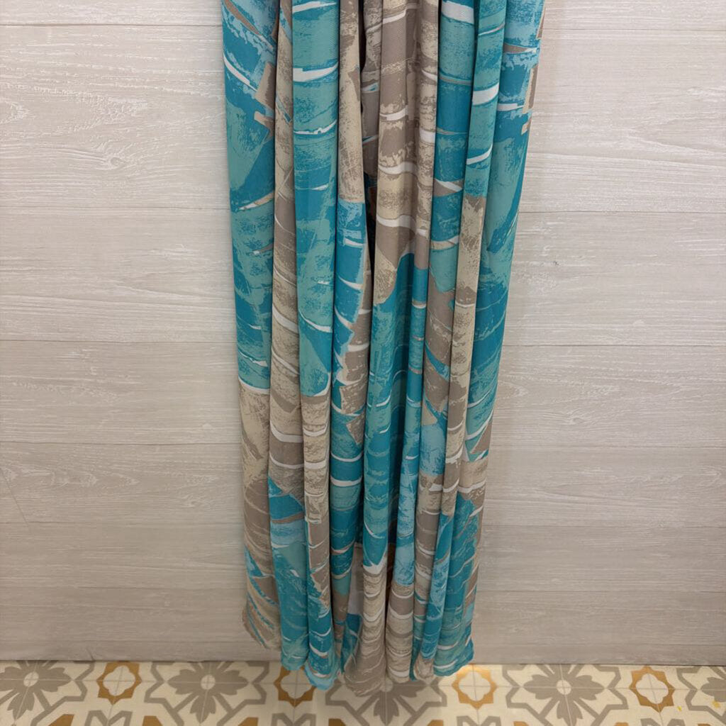 Lulus Grey/ Blue Print Maxi Dress Large