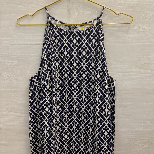 Boden Navy/ White Print Sleeveless Dress 6L