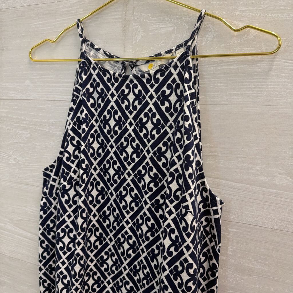 Boden Navy/ White Print Sleeveless Dress 6L