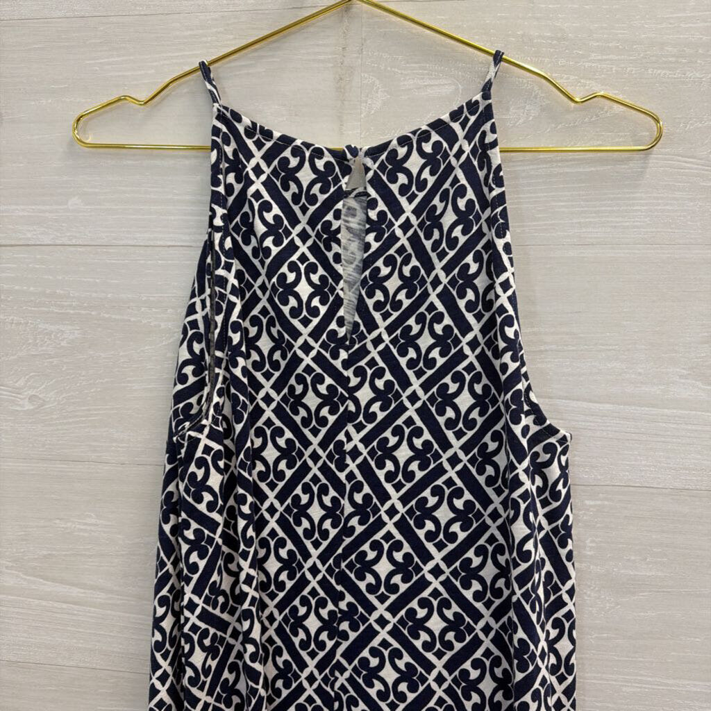 Boden Navy/ White Print Sleeveless Dress 6L