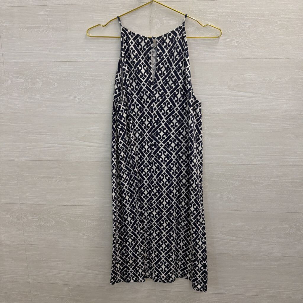 Boden Navy/ White Print Sleeveless Dress 6L